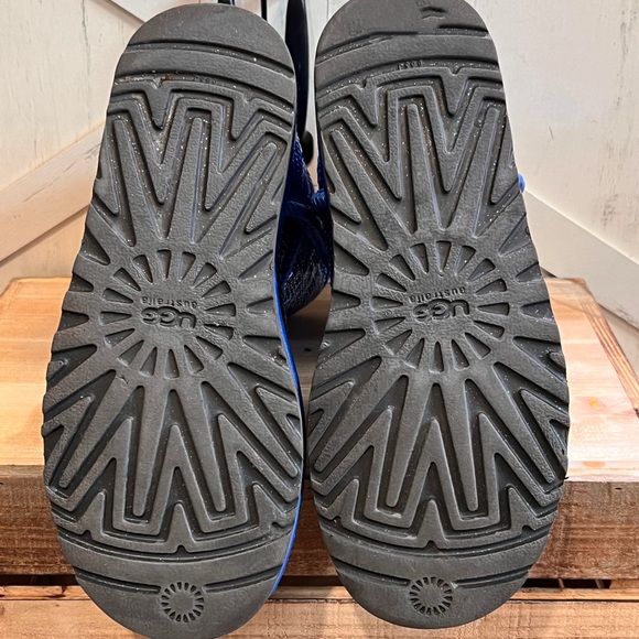 UGG Classic Short Sparkles Electric Blue Boots Size 6 Women's Sequined Sheepskin - Picture 9 of 9